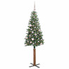 Árbol de Navidad Delgado con 150 LED con soporte Verde y 150 cm 2