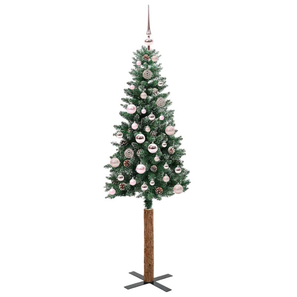 Árbol de Navidad Delgado con 150 LED con soporte Verde y 150 cm M 3