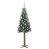 Árbol de Navidad Delgado con 150 LED con soporte Verde y 150 cm 3