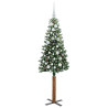Árbol de Navidad Delgado con 150 LED con soporte Verde y 150 cm 3