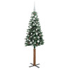 Árbol de Navidad Delgado con 150 LED con soporte Verde y 150 cm 4