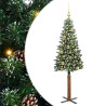 Árbol de Navidad Delgado con 150 LED con soporte Verde y 150 cm 2