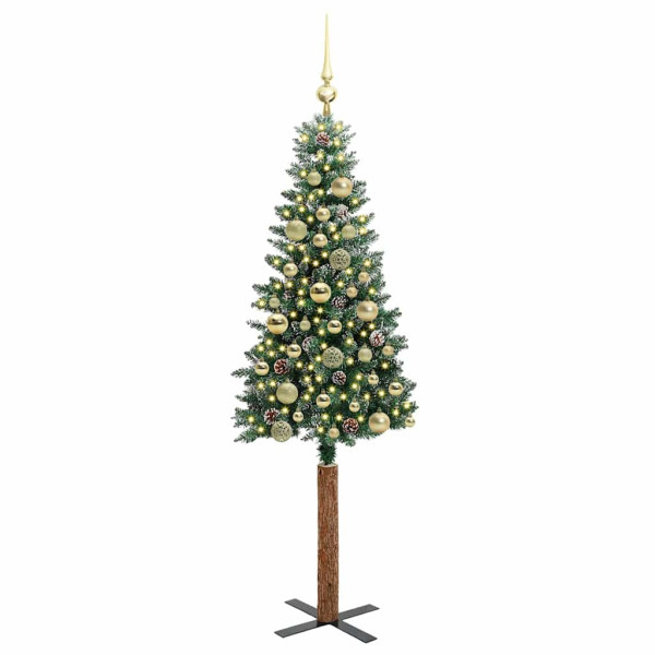 Árbol de Navidad Delgado con 150 LED con soporte Verde y 150 cm M 3