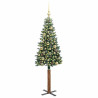 Árbol de Navidad Delgado con 150 LED con soporte Verde y 150 cm 3