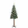 Árbol de Navidad Delgado con 150 LED con soporte Verde y 150 cm 4