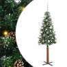 Árbol de Navidad Delgado con 150 LED con soporte Verde y 150 cm 2