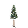 Árbol de Navidad Delgado con 150 LED con soporte Verde y 150 cm 3