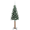 Árbol de Navidad Delgado con 150 LED con soporte Verde y 150 cm 4