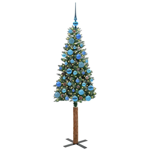 Árbol de Navidad Delgado con 150 LED con soporte Verde y 150 cm M 3