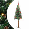 Árbol de Navidad Delgado con 150 LED con soporte Verde y 150 cm 2
