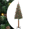 Árbol de Navidad Delgado con 300 LED con soporte Verde y 180 cm 1