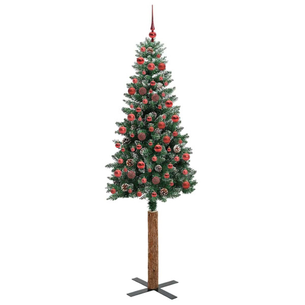 Árbol de Navidad Delgado con 300 LED con soporte Verde y 180 cm M 3