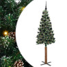 Árbol de Navidad Delgado con 300 LED con soporte Verde y 180 cm 2