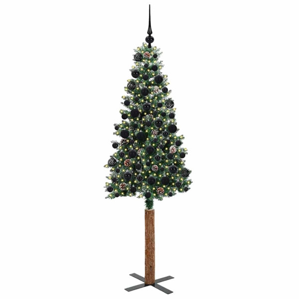 Árbol de Navidad Delgado con 300 LED con soporte Verde y 180 cm M 3