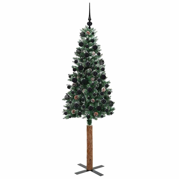 Árbol de Navidad Delgado con 300 LED con soporte Verde y 180 cm M 4