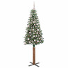 Árbol de Navidad Delgado con 300 LED con soporte Verde y 180 cm 2