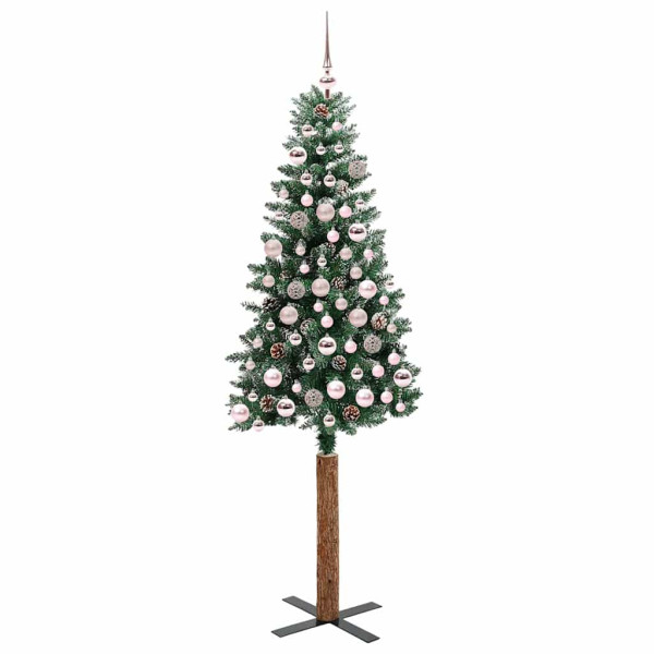 Árbol de Navidad Delgado con 300 LED con soporte Verde y 180 cm M 3