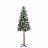 Árbol de Navidad Delgado con 300 LED con soporte Verde y 180 cm 3