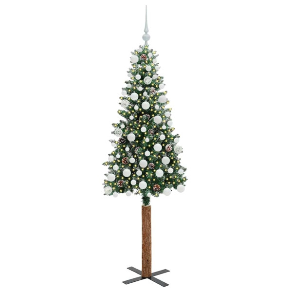 Árbol de Navidad Delgado con 300 LED con soporte Verde y 180 cm M 3