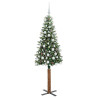 Árbol de Navidad Delgado con 300 LED con soporte Verde y 180 cm 3