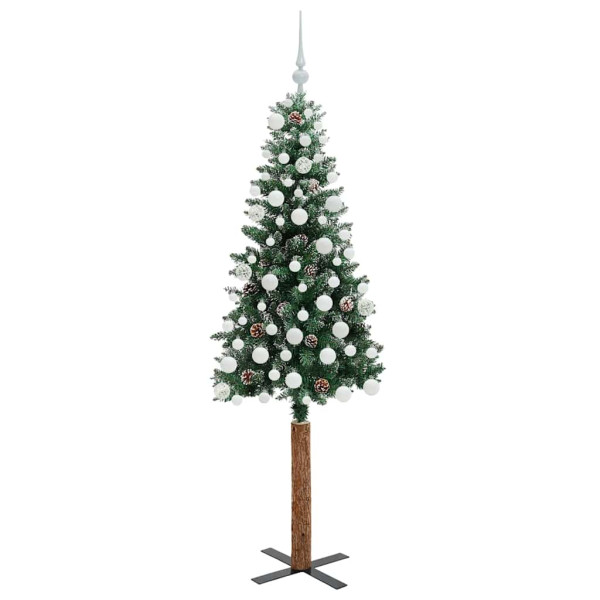 Árbol de Navidad Delgado con 300 LED con soporte Verde y 180 cm M 4