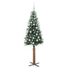 Árbol de Navidad Delgado con 300 LED con soporte Verde y 180 cm 4