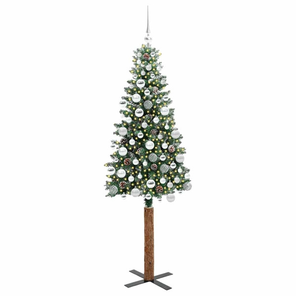 Árbol de Navidad Delgado con 300 LED con soporte Verde y 180 cm M 3