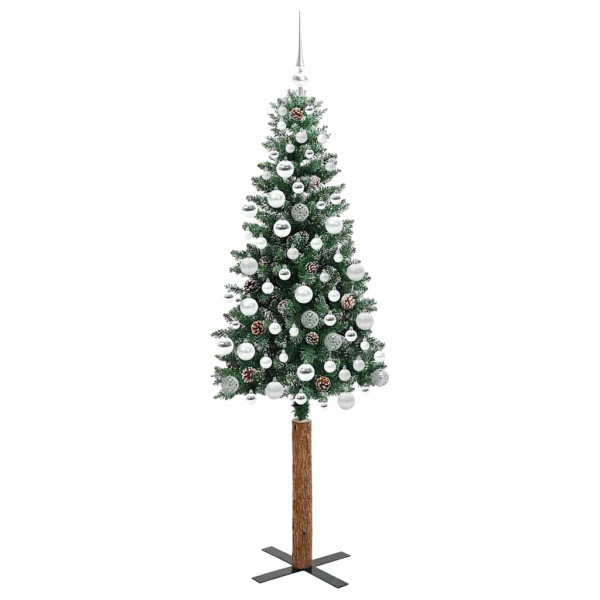 Árbol de Navidad Delgado con 300 LED con soporte Verde y 180 cm M 4
