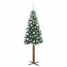 Árbol de Navidad Delgado con 300 LED con soporte Verde y 180 cm 4