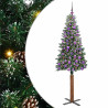 Árbol de Navidad Delgado con 300 LED con soporte Verde y 180 cm 2