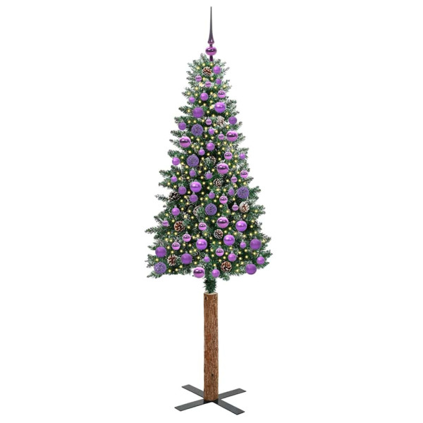 Árbol de Navidad Delgado con 300 LED con soporte Verde y 180 cm M 3