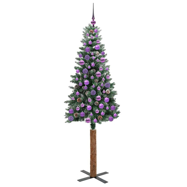 Árbol de Navidad Delgado con 300 LED con soporte Verde y 180 cm M 4