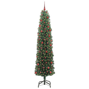 Árbol de Navidad artificial Verde 210 cm PVC. Acero y Plástico H