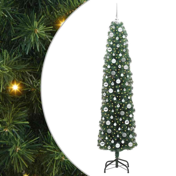 Árbol de Navidad artificial Verde 210 cm PVC. Acero y Plástico M 2