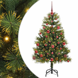 Árbol de Navidad artificial con ramas plegables y conos 150 cm H