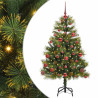 Árbol de Navidad artificial con ramas plegables y conos 150 cm 2