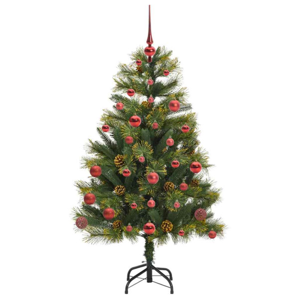 Árbol de Navidad artificial con ramas plegables y conos 150 cm M 4