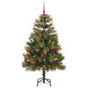 Árbol de Navidad artificial con ramas plegables y conos 150 cm 4