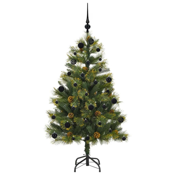Árbol de Navidad artificial con ramas plegables y conos 150 cm M 4