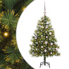 Árbol de Navidad artificial con ramas plegables y conos 150 cm 1