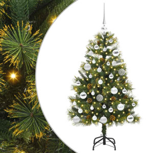 Árbol de Navidad artificial con ramas plegables y conos 150 cm H