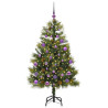 Árbol de Navidad artificial con ramas plegables y conos 150 cm 3