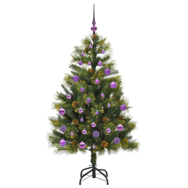 Árbol de Navidad artificial con ramas plegables y conos 150 cm M 4