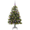 Árbol de Navidad artificial con ramas plegables y conos 150 cm 4