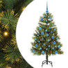Árbol de Navidad artificial con ramas plegables y conos 150 cm 2