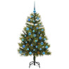 Árbol de Navidad artificial con ramas plegables y conos 150 cm 4