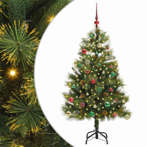 Árbol de Navidad artificial con ramas plegables y conos 150 cm H