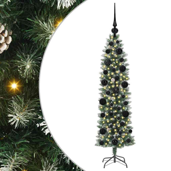 Árbol Navideño Artificial Delgado con 150 LED verde y 120 cm M 2