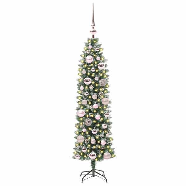 Árbol Navideño Artificial Delgado con 150 LED verde y 120 cm M 3