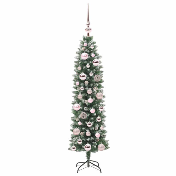 Árbol Navideño Artificial Delgado con 150 LED verde y 120 cm M 4